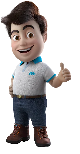 Mascote Marluvas com o polegar para cima
